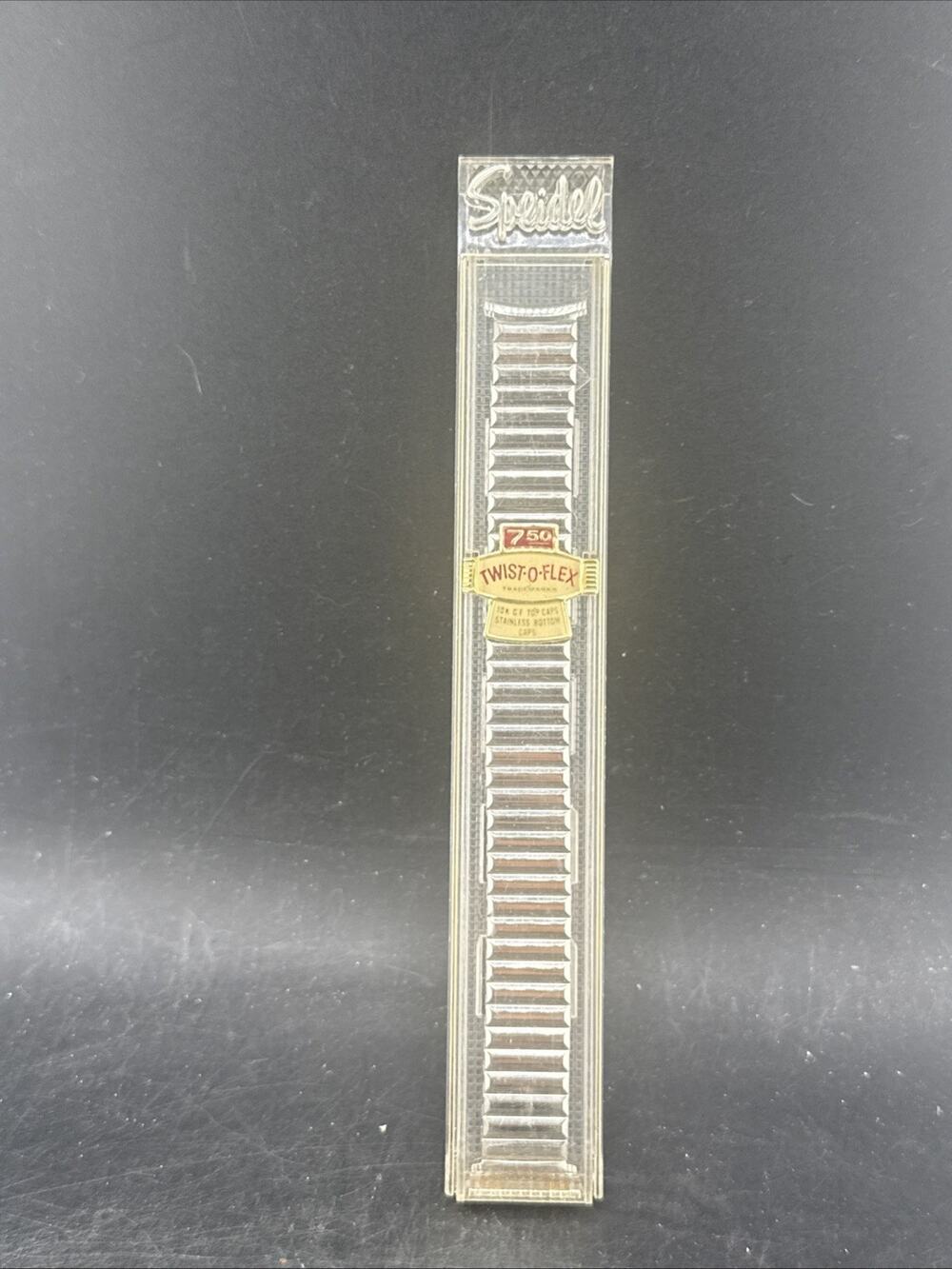 Vintage NOS Speidel Twist-O-Flex Silver Tone Expansion Watch Band In Box NEW